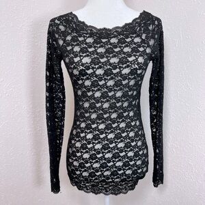 VNTG Free People Y2K Lace Lingerie Sleeve Top